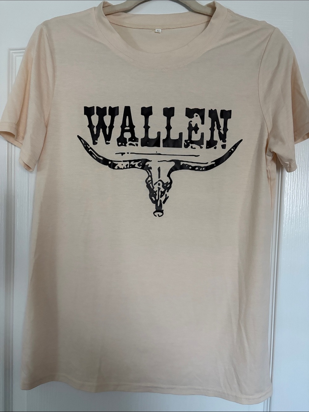WALLEN Graphic Tee in Light Beige with Black Print